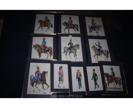 Eleven original Paintings of Officers from the Charge of the Light Brigade, painted 1969-71, initialled by RMD