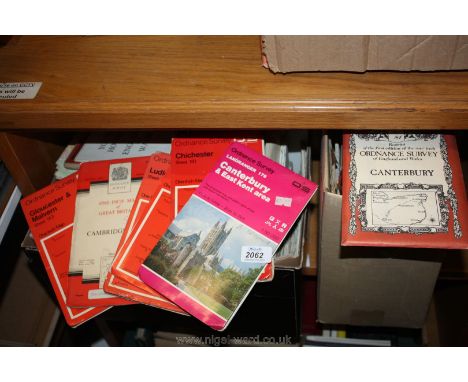 Two boxes of ordnance survey maps etc.