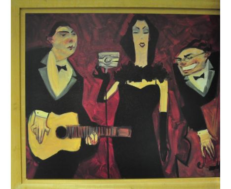 "My Funny Valentine" by Clifford Bailey - USA, large textured print on board in wood frame 79 x 58cm