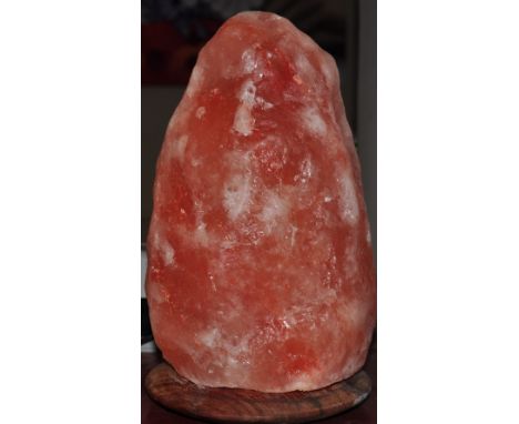 A large sample of rose quartz, now drilled as a table lamp