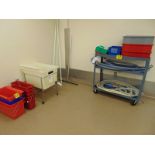 (Lot) Cleaning Supply Tote, Bin & Mop