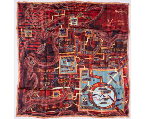 Grayson Perry (b.1960)Red Carpet Scarf, 2017Hand rolled silk scarf in colours, 2017, published by Kit Grover Retail Culture, 