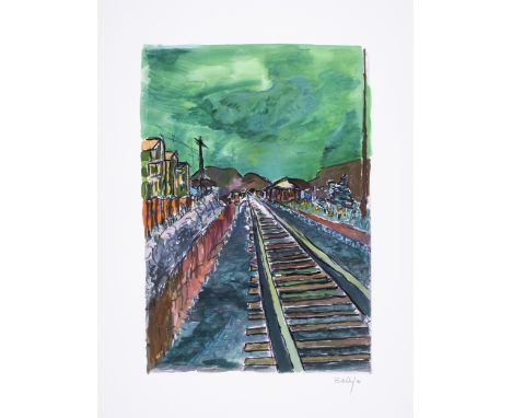 Bob Dylan (b.1941)Train Tracks, from The Drawn Blank Series (2008)Digital pigment print in colours, 2008, signed in pencil, n
