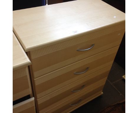 A modern light chest of drawers. W79cm D42cm H100cm.