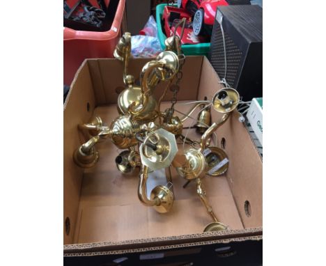 3 BRASS CHANDELIER LIGHT FITTINGS