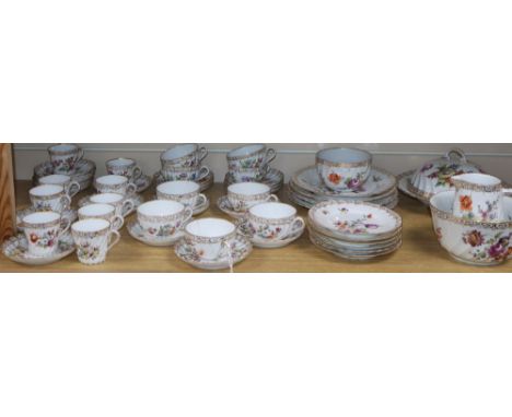A Dresden porcelain part tea and coffee service