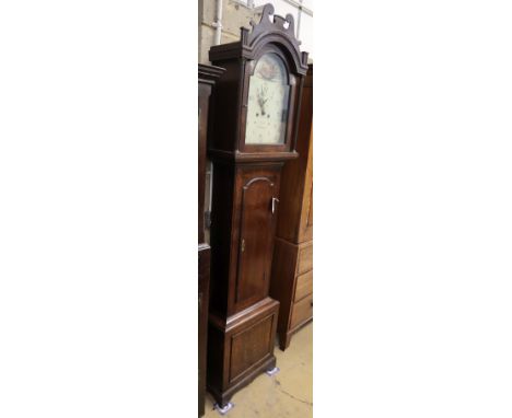 A George III oak eight-day longcase clock, by E. Clark, Cuningsby [sic], W.48cm, D.24cm, H.216cm