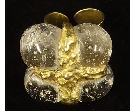 Jacob Hill for Buch & Deichmann Danish crystal modernist ring, signed