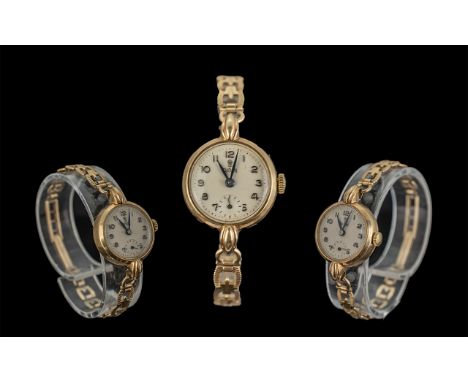 Rolex Tudor Ladies 9ct Gold Mechanical Wrist Watch, the case and bracelet marked 9.375, weight 15.3g;  with original Tudor wa
