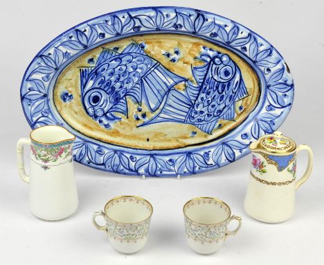 Booths Pompadour hors d' ouvres set, in tray, together with a Lladro model of a girl in a rocking chair, a Spode Christmas ve