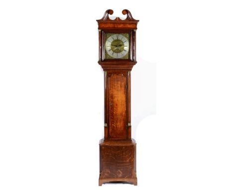 An Oak Thirty Hour Longcase Clock, signed Butterworth, Rochdale, circa 1770, swan neck pediment, 12-1/4-inch square brass dia