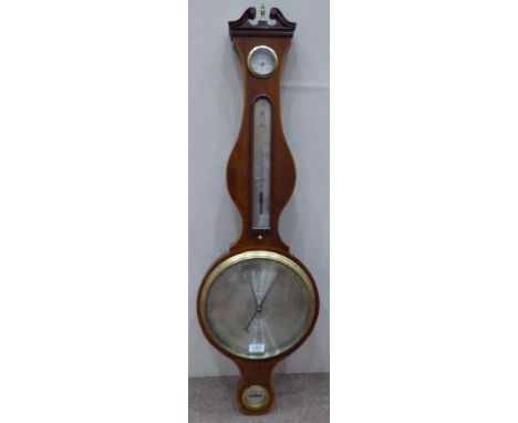 A Mahogany 10-inch Wheel Barometer, signed Saltery Nechio &amp; Co, No.94, Holborn, London, circa 1820, swan neck pediment, h