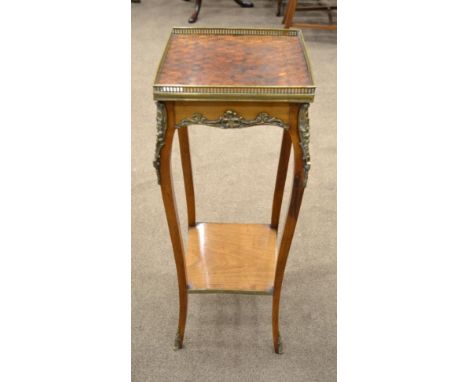 A Louis XVI Style Kingwood and Parquetry Decorated Tables Ambulant, early 20th century,, the parquetry decorated top within a