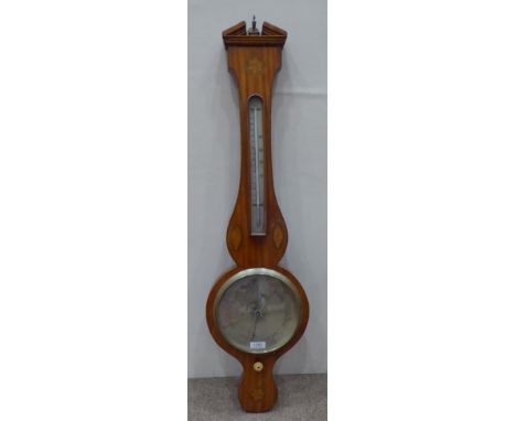 A Satinwood Inlaid Barometer, 19th century 