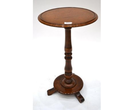 A Mid 19th Century Circular Tripod Table, the moulded top on a baluster base with circular base and three scrolled feet, 40cm