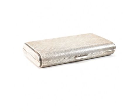 A 925 continental silver cigarette case. The case having an engine turned finish. Stamped 925 with continental mark. Weight a