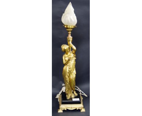 Goutier-style cast figural table lamp (not tested). Approximate height 595mm