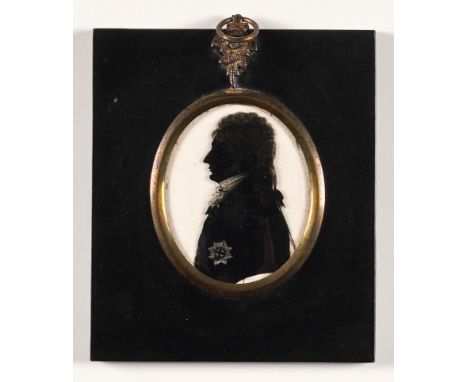 ATTRIBUTED TO HAMLET (2)Portrait miniature silhouette of a gentleman, believed to be the Duke of Cambridge
6.5cm
in an ebonis