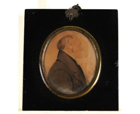 ENGLISH SCHOOL, 19TH CENTURY (4)Portrait miniature of a gentleman in profile
on paper
8.2cm
together with two portrait miniat