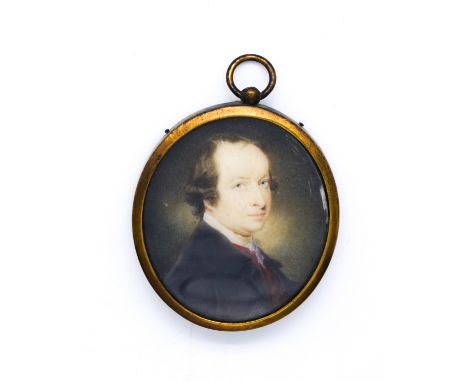 OZIAS HUMPHRY (BRITISH, 1742-1810)Portrait miniature of a gentleman in a dark coat
on ivory (ref. SGMSS38K)
5.5cm high
in a g