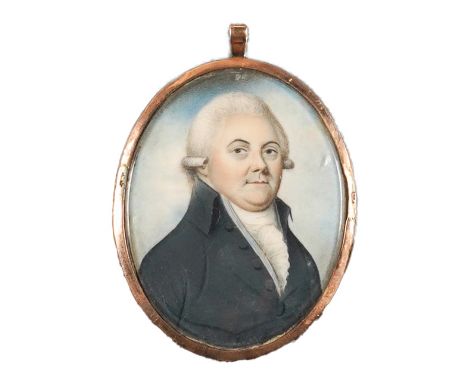 ENGLISH SCHOOL, LATE 18TH/EARLY 19TH CENTURY (2)Portrait miniature of a gentleman wearing a dark coat; Portrait miniature of 