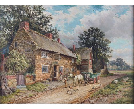H*** O*** RICHARDSON (BRITISH, 19TH CENTURY) (2)Outside The Red Lion
signed 'H O Richardson' (lower left)
oil on canvas
51 x 