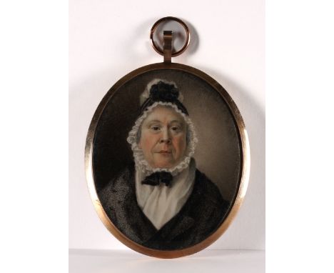 ATTRIBUTED TO JOHN COMERFORD (IRISH, 1770-1832)Portrait miniature of a lady wearing a bonnet, circa 1790
on ivory (ref. 4KAVA