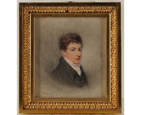 ADAM BUCK (BRITISH, 1759-1833) (2)Portrait of J. G. M. Burt wearing a dark coat
signed and dated 'Adam Buck 1820' (lower left