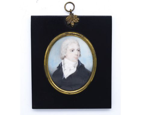 MRS F. BAROU (BRITISH, FL. C. 1800)Portrait miniature of a gentleman
signed and dated 'F Barou 1796' (on backing paper)
on iv