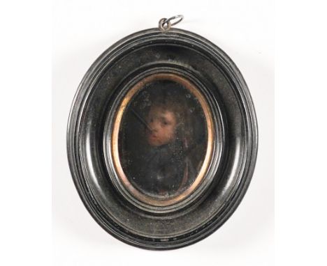 FOLLOWER OF GODFRIED VAN SCHALCKENPortrait miniature of a boy 
on copper
5.5cmCondition Reportminor surface abrasions and dir