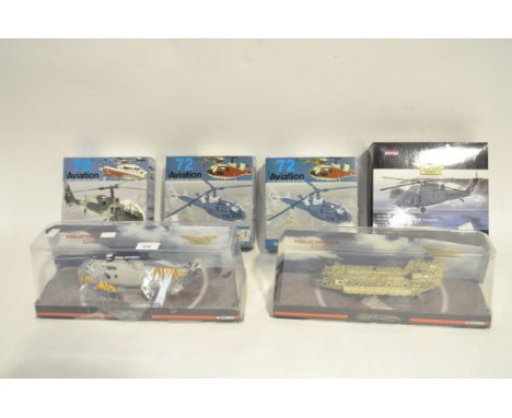 Three Corgi Aviation archive 1:72 scale model helicopters: Westland Wessex HS.3-XP142 'Humphry, AA37602, a Westland Sea King 