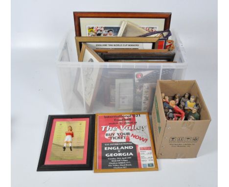 A large collection of sporting ephemera, predominantly football related, including: a limited edition print of a signed photo