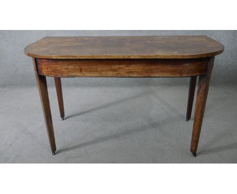 A Georgian mahogany and ebony strung console table on square tapering supports. H.73 W.126 D.62cm 
