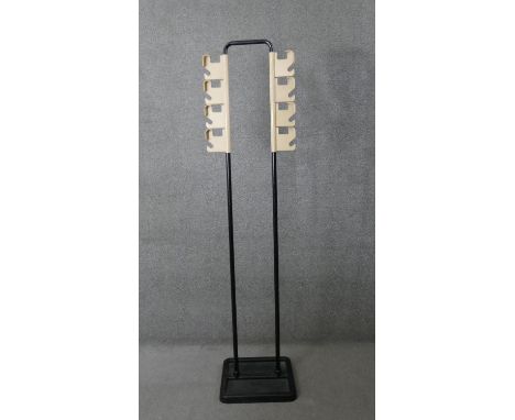 A 1970's vintage Manade coat stand by Jean Pierre Vitrac for SAMP Design with revolving adjustable hooks on a metal frame. H.