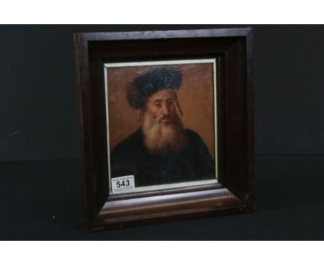 An oil painting portrait of a hasidic Jewish elder 