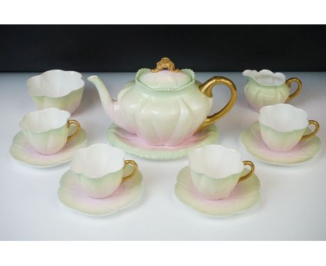 Wileman &amp; Co Foley China Dainty Pink tea set, pattern no. 272101, to include a teapot &amp; cover and stand, 4 teacups &a