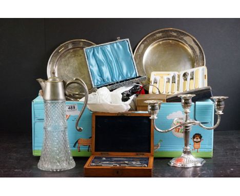 Mixed collectables to include a silver hallmarked mounted three-piece dressing table set (mirror and two brushes, makers Will