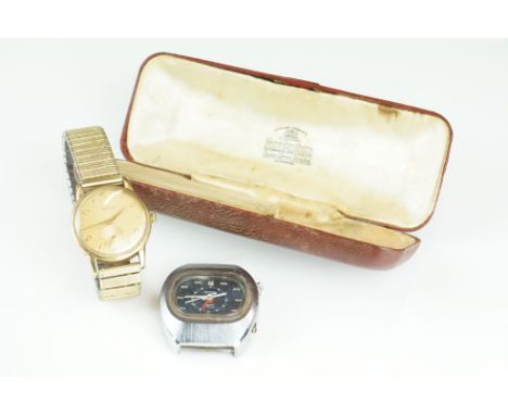 A gents 9ct gold cased Zenith wristwatch with sub second dial to 6 o'clock together with a Sicura 17 jewel gents watch head. 