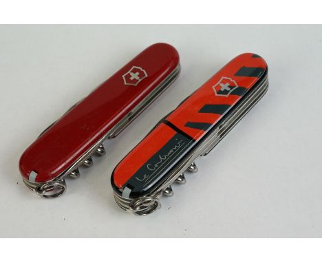 A Victorinox "Swiss Army" special edition "Le Corbusier" pen knife, together with another of standard design with multiple bl