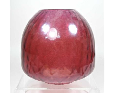 A red beehive oil lamp shade, 17cm high