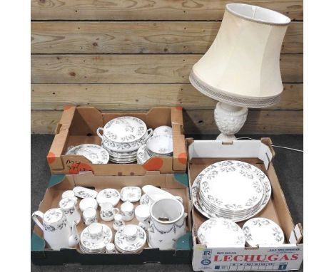 A Royal Stafford part tea and dinner service, together with other china and a table lamp and shade