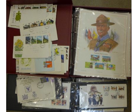 A limited edition first day lithographs album, 42 in total 1980 to 1982, an album of Guernsey Post Office first-day covers an