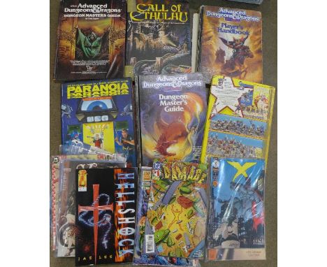 Games Workshop and similar role playing books and comics
