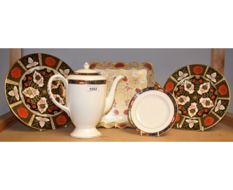 An Abbeydale Imperial pattern shaped square two-handled dish; an Abbeydale Chrysanthemum pattern dinner plate, another smalle