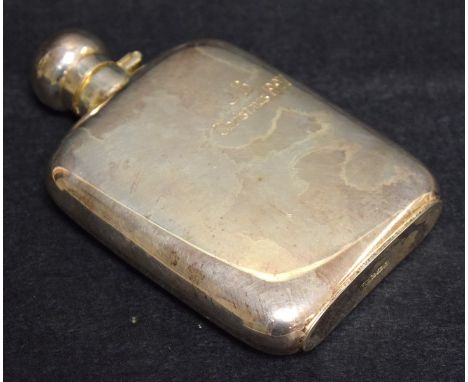 A Modern silver hip flask, Sheffield 1997, engraved J B Christmas 1997