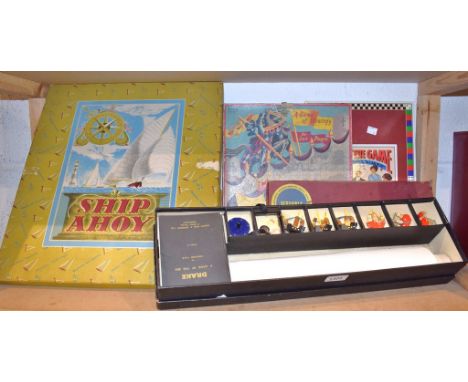 Vintage Board Games - Ship Ahoy, boxed, c.1947; Battle Royal, from the Pepys Series, boxed; Drake, boxed; Scrabble; etc (5)
