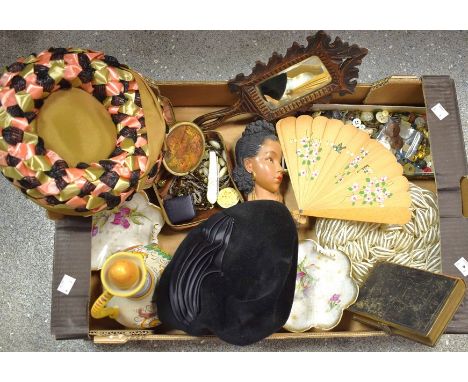 Boxes and Objects - A Victorian silver and mother pearl folding fruit knife, Sheffield 1888;  a silver nursing brooch, Birmin