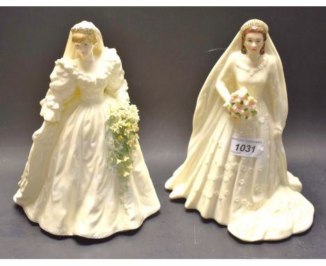 A Royal Worcester Queen Elizabeth II diamond wedding anniversary figure; another; a Coalport Diana Princess of Wales, limited