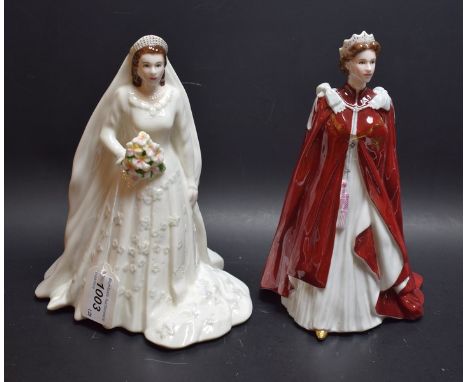 A Royal Worcester figure, HM the Queen, In Celebration of The Queen's 80th Birthday 2006, Dressed in the Robes of The Order o
