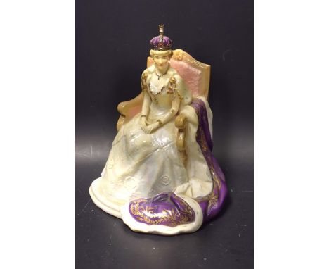 A Royal Worcester figure Queen Elizabeth II in coronation robes, limited edition 151/500